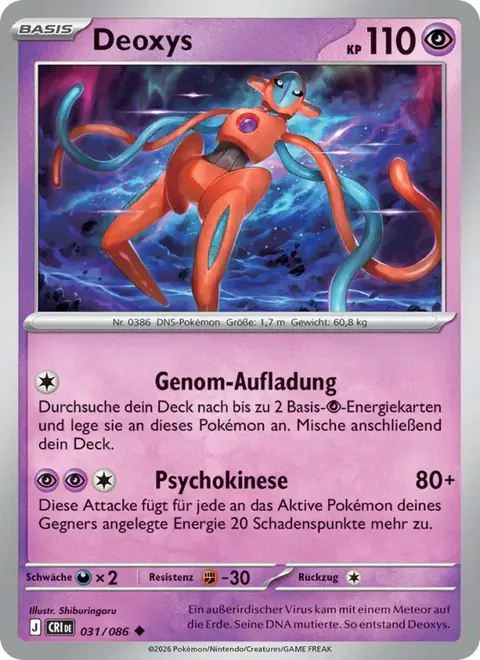 Deoxys 031/086 Wachsendes Chaos (CRI) Pokémon-Karte (Near Mint)