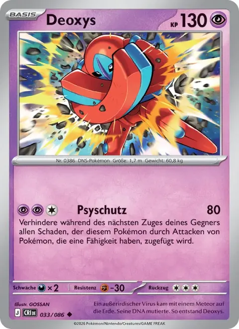 Deoxys 033/086 Wachsendes Chaos (CRI) Pokémon-Karte (Near Mint)