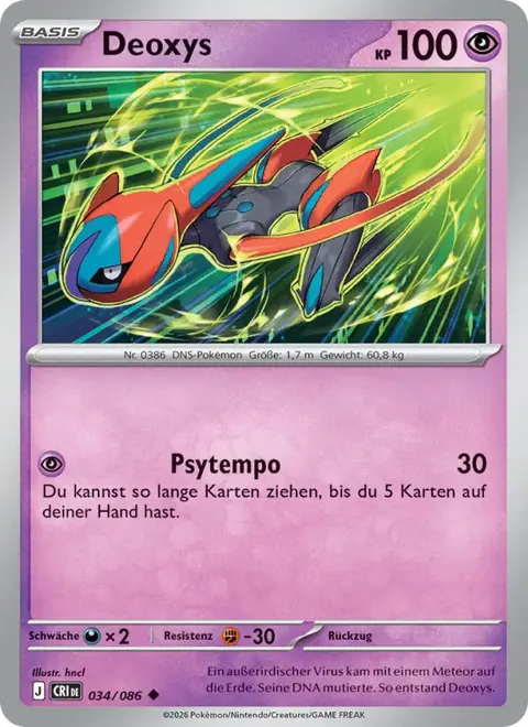 Deoxys 034/086 Wachsendes Chaos (CRI) Pokémon-Karte (Near Mint)