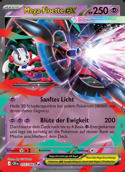 Mega-Floette-ex 035/086 Wachsendes Chaos (CRI) Pokémon-Karte (Near Mint)
