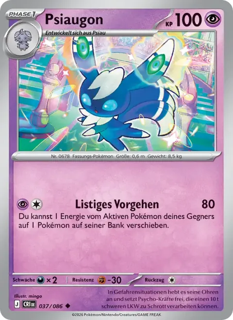 Psiaugon 037/086 Wachsendes Chaos (CRI) Pokémon-Karte (Near Mint)