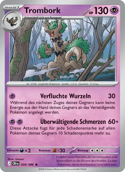 Trombork 039/086 Wachsendes Chaos (CRI) Pokémon-Karte (Near Mint)