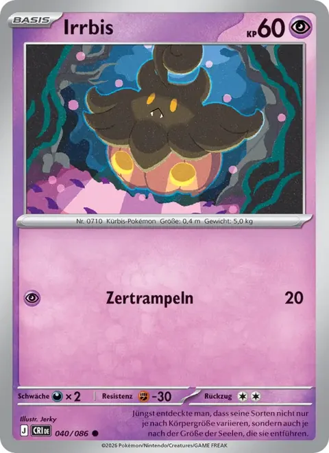 Irrbis 040/086 Wachsendes Chaos (CRI) Pokémon-Karte (Near Mint)