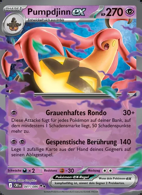 Pumpdjinn-ex 041/086 Wachsendes Chaos (CRI) Pokémon-Karte (Near Mint)