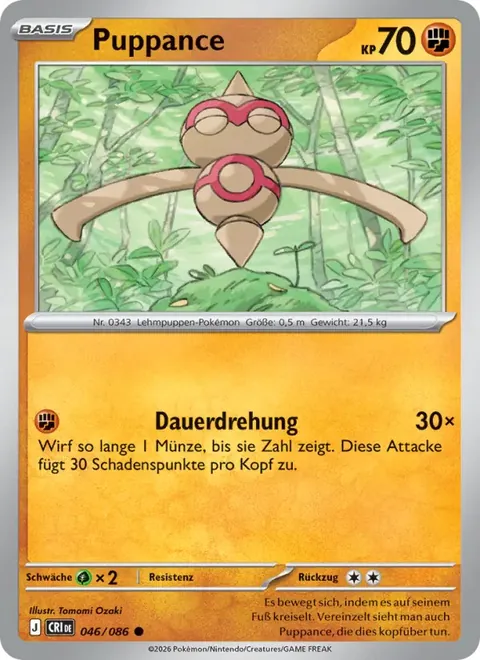 Puppance 046/086 Wachsendes Chaos (CRI) Pokémon-Karte (Near Mint)