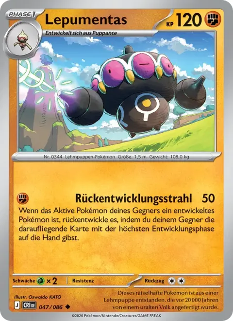 Lepumentas 047/086 Wachsendes Chaos (CRI) Pokémon-Karte (Near Mint)