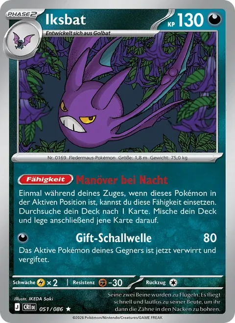 Iksbat 051/086 Wachsendes Chaos (CRI) Pokémon-Karte (Near Mint)