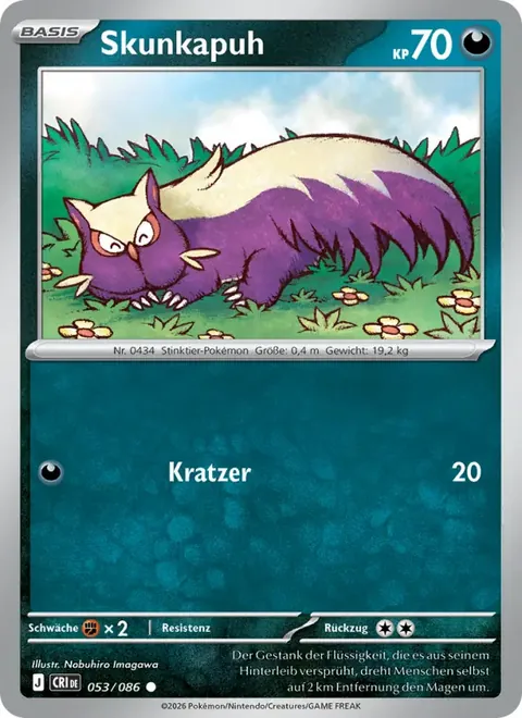 Skunkapuh 053/086 Wachsendes Chaos (CRI) Pokémon-Karte (Near Mint)