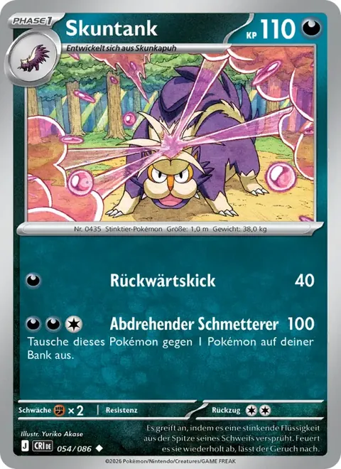 Skuntank 054/086 Wachsendes Chaos (CRI) Pokémon-Karte (Near Mint)