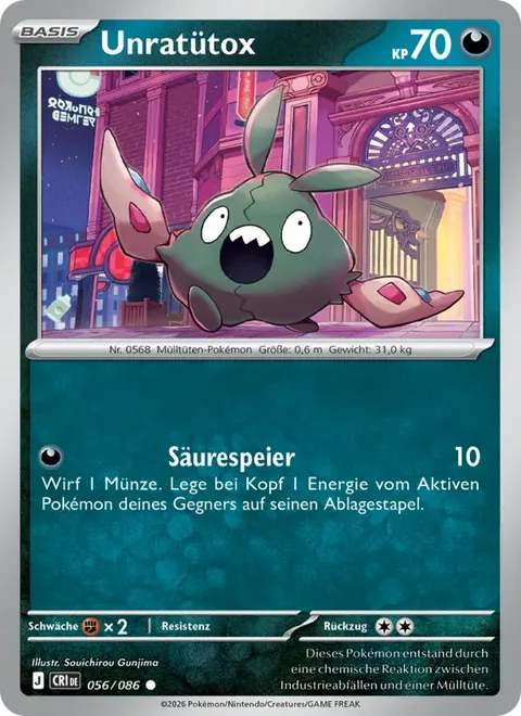 Unratütox 056/086 Wachsendes Chaos (CRI) Pokémon-Karte (Near Mint)