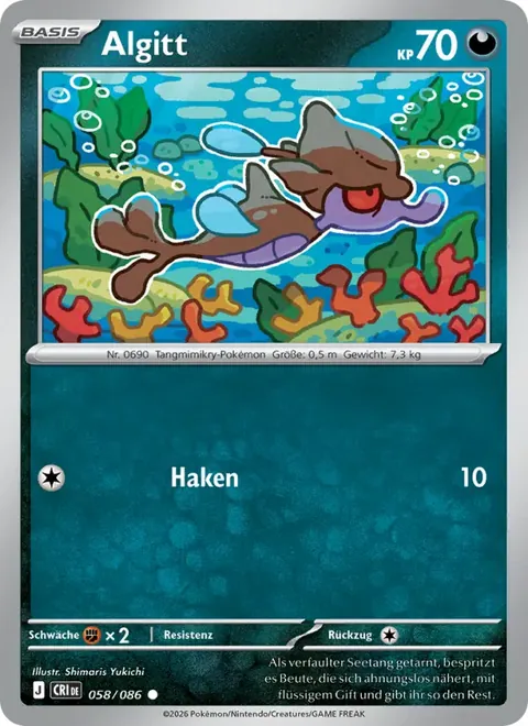 Algitt 058/086 Wachsendes Chaos (CRI) Pokémon-Karte (Near Mint)