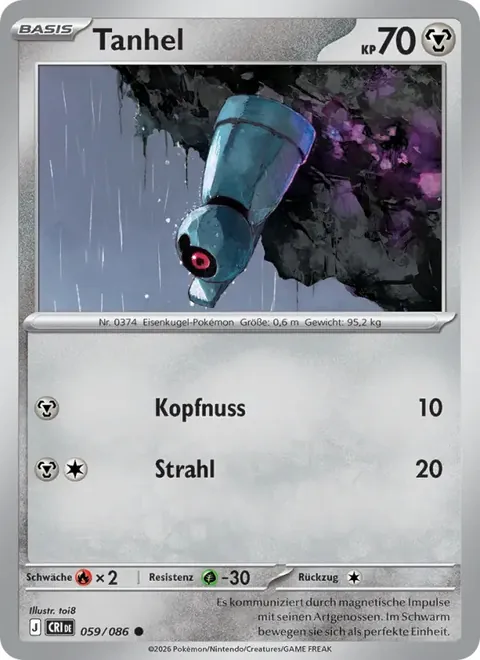 Tanhel 059/086 Wachsendes Chaos (CRI) Pokémon-Karte (Near Mint)