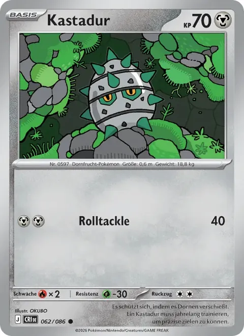 Kastadur 062/086 Wachsendes Chaos (CRI) Pokémon-Karte (Near Mint)