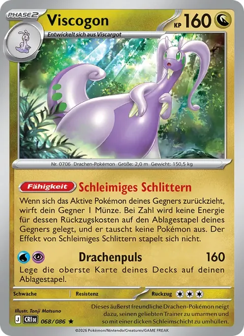 Viscogon 068/086 Wachsendes Chaos (CRI) Pokémon-Karte (Near Mint)
