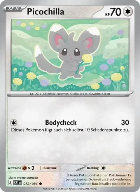 Picochilla 072/086 Wachsendes Chaos (CRI) Pokémon-Karte (Near Mint)