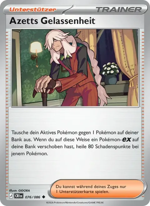 Azetts Gelassenheit 076/086 Wachsendes Chaos (CRI) Pokémon-Karte (Near Mint)