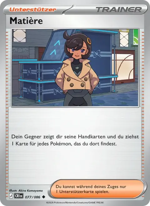 Matière 077/086 Wachsendes Chaos (CRI) Pokémon-Karte (Near Mint)