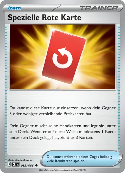 Spezielle Rote Karte 082/086 Wachsendes Chaos (CRI) Pokémon-Karte (Near Mint)