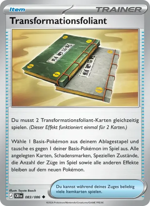 Transformationsfoliant 083/086 Wachsendes Chaos (CRI) Pokémon-Karte (Near Mint)