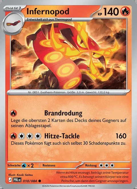 Infernopod 010/084 Dunkelnacht (PBL) Pokémon-Karte (Near Mint)