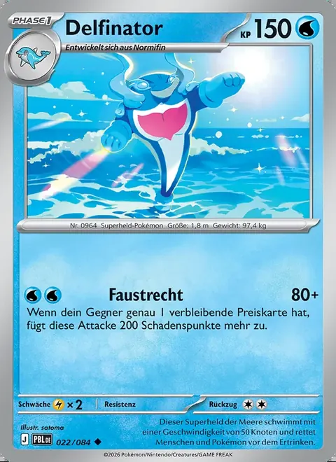Delfinator 022/084 Dunkelnacht (PBL) Pokémon-Karte (Near Mint)
