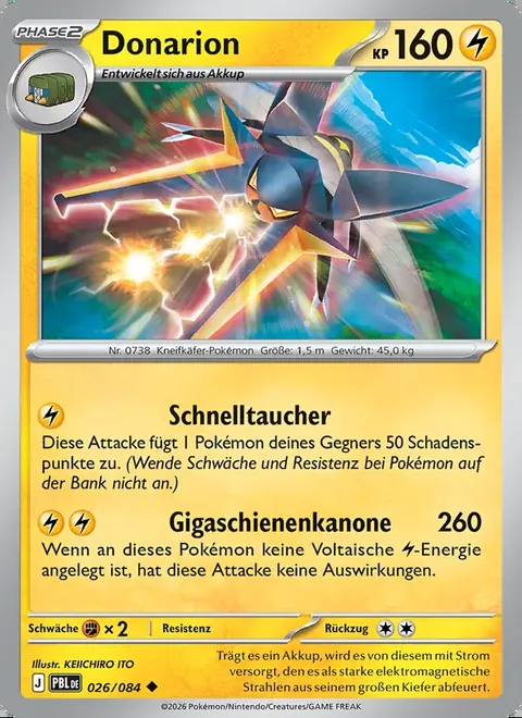 Donarion 026/084 Dunkelnacht (PBL) Pokémon-Karte (Near Mint)
