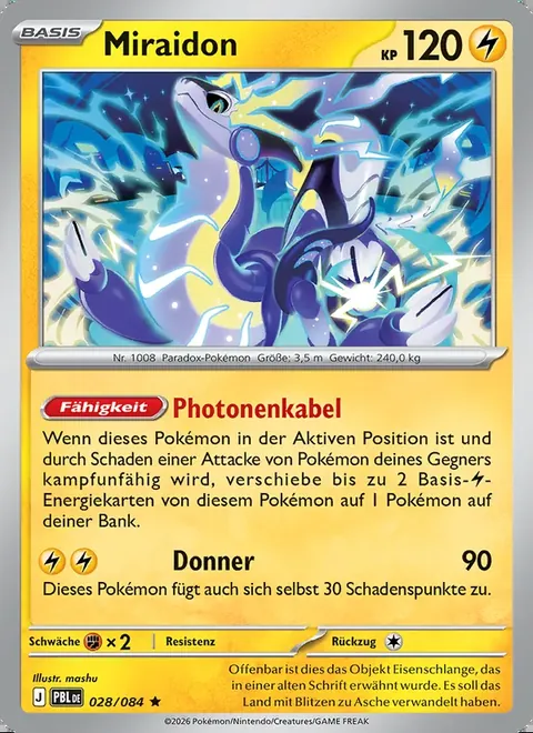 Miraidon 028/084 Dunkelnacht (PBL) Pokémon-Karte (Near Mint)
