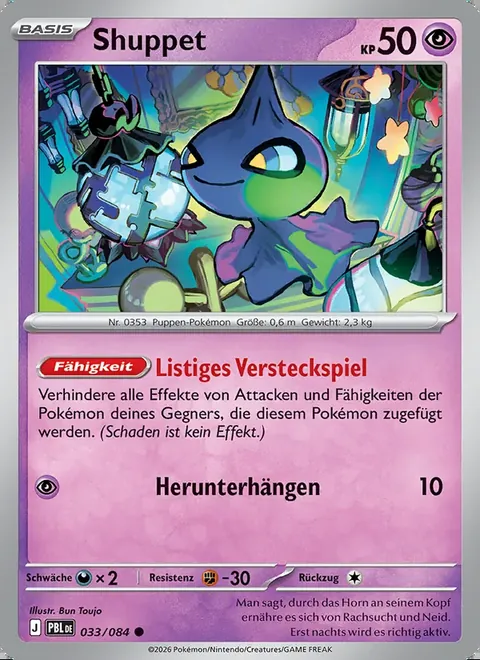 Shuppet 033/084 Dunkelnacht (PBL) Pokémon-Karte (Near Mint)