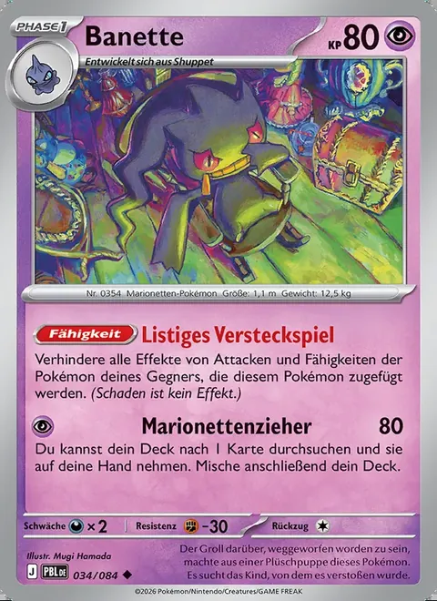 Banette 034/084 Dunkelnacht (PBL) Pokémon-Karte (Near Mint)