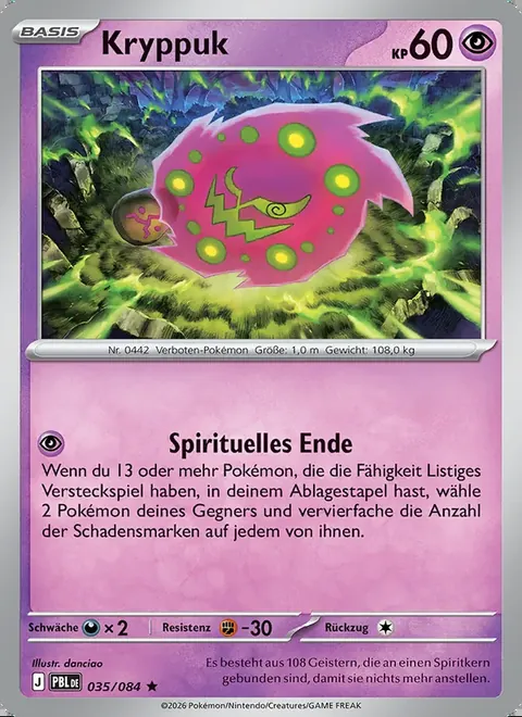 Kryppuk 035/084 Dunkelnacht (PBL) Pokémon-Karte (Near Mint)