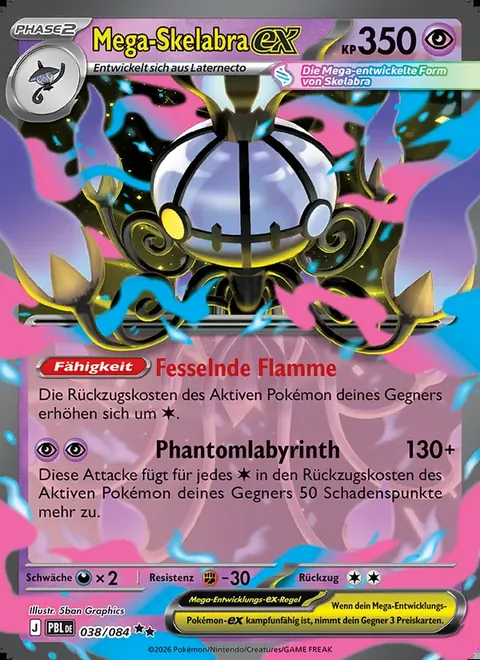 Mega-Skelabra-ex 038/084 Dunkelnacht (PBL) Pokémon-Karte (Near Mint)