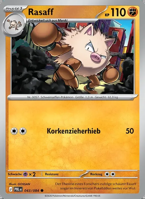 Rasaff 043/084 Dunkelnacht (PBL) Pokémon-Karte (Near Mint)