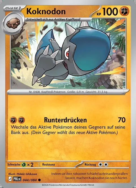 Koknodon 044/084 Dunkelnacht (PBL) Pokémon-Karte (Near Mint)