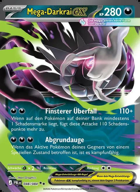 Mega-Darkrai-ex 048/084 Dunkelnacht (PBL) Pokémon-Karte (Near Mint)