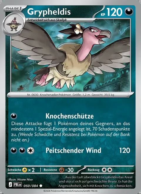 Grypheldis 050/084 Dunkelnacht (PBL) Pokémon-Karte (Near Mint)