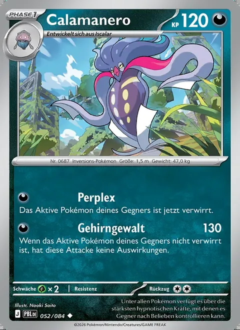 Calamanero 052/084 Dunkelnacht (PBL) Pokémon-Karte (Near Mint)
