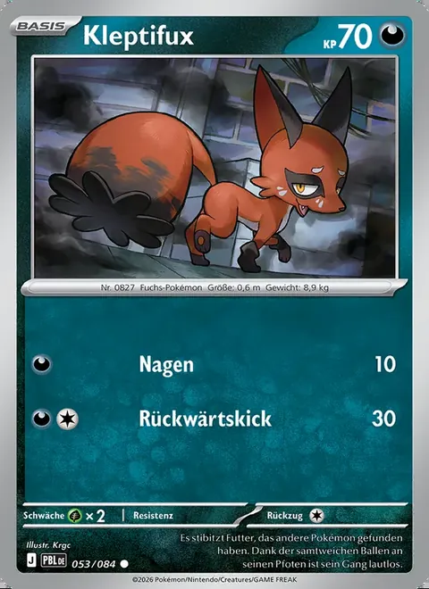 Kleptifux 053/084 Dunkelnacht (PBL) Pokémon-Karte (Near Mint)