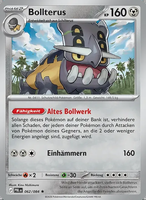 Bollterus 062/084 Dunkelnacht (PBL) Pokémon-Karte (Near Mint)