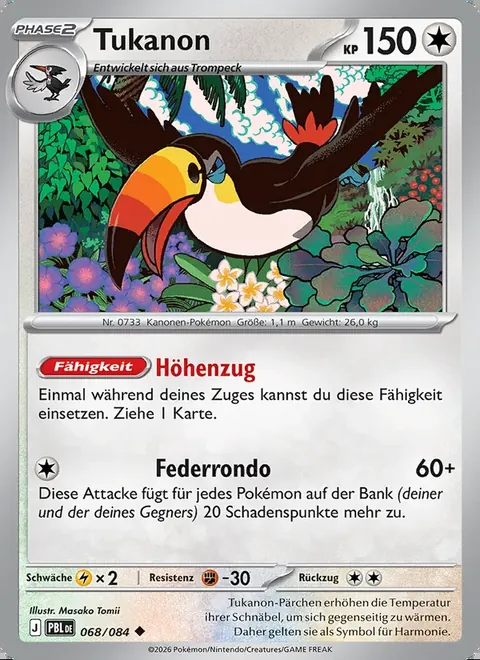 Tukanon 068/084 Dunkelnacht (PBL) Pokémon-Karte (Near Mint)