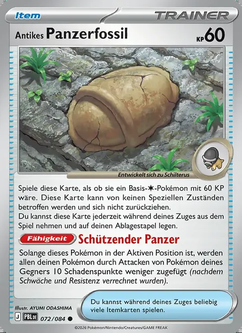 Antikes Panzerfossil 072/084 Dunkelnacht (PBL) Pokémon-Karte (Near Mint)