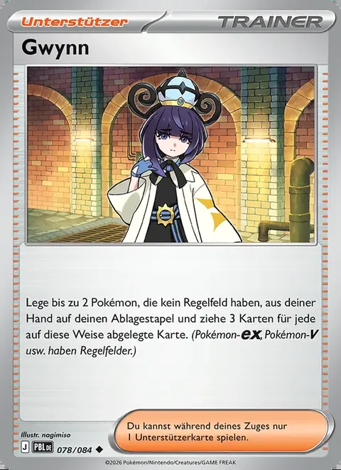 Gwynn 078/084 Dunkelnacht (PBL) Pokémon-Karte (Near Mint)
