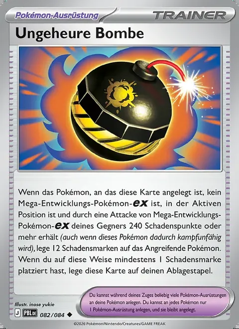Ungeheure Bombe 082/084 Dunkelnacht (PBL) Pokémon-Karte (Near Mint)