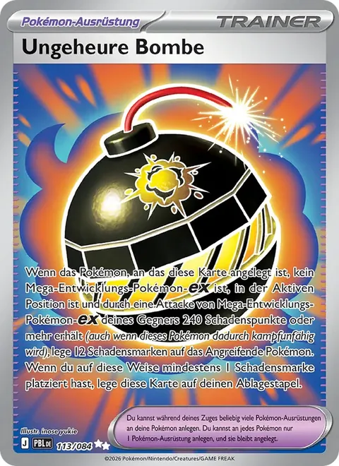 Ungeheure Bombe 113/084 Dunkelnacht (PBL) Pokémon-Karte (Near Mint)