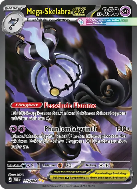 Mega-Skelabra-ex 115/084 Dunkelnacht (PBL) Pokémon-Karte (Near Mint)