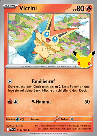 Victini 013/128 30 Jahre (30C) Pokémon-Karte (Near Mint)