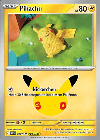 Pikachu 027/128 30 Jahre (30C) Pokémon-Karte (Near Mint)