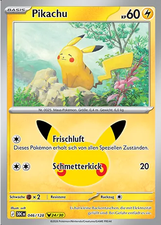 Pikachu 046/128 30 Jahre (30C) Pokémon-Karte (Near Mint)
