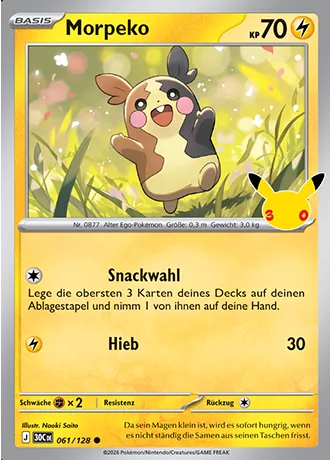 Morpeko 061/128 30 Jahre (30C) Pokémon-Karte (Near Mint)