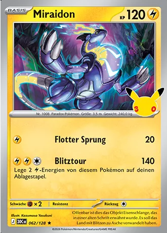 Miraidon 062/128 30 Jahre (30C) Pokémon-Karte (Near Mint)