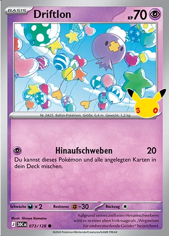 Driftlon 073/128 30 Jahre (30C) Pokémon-Karte (Near Mint)